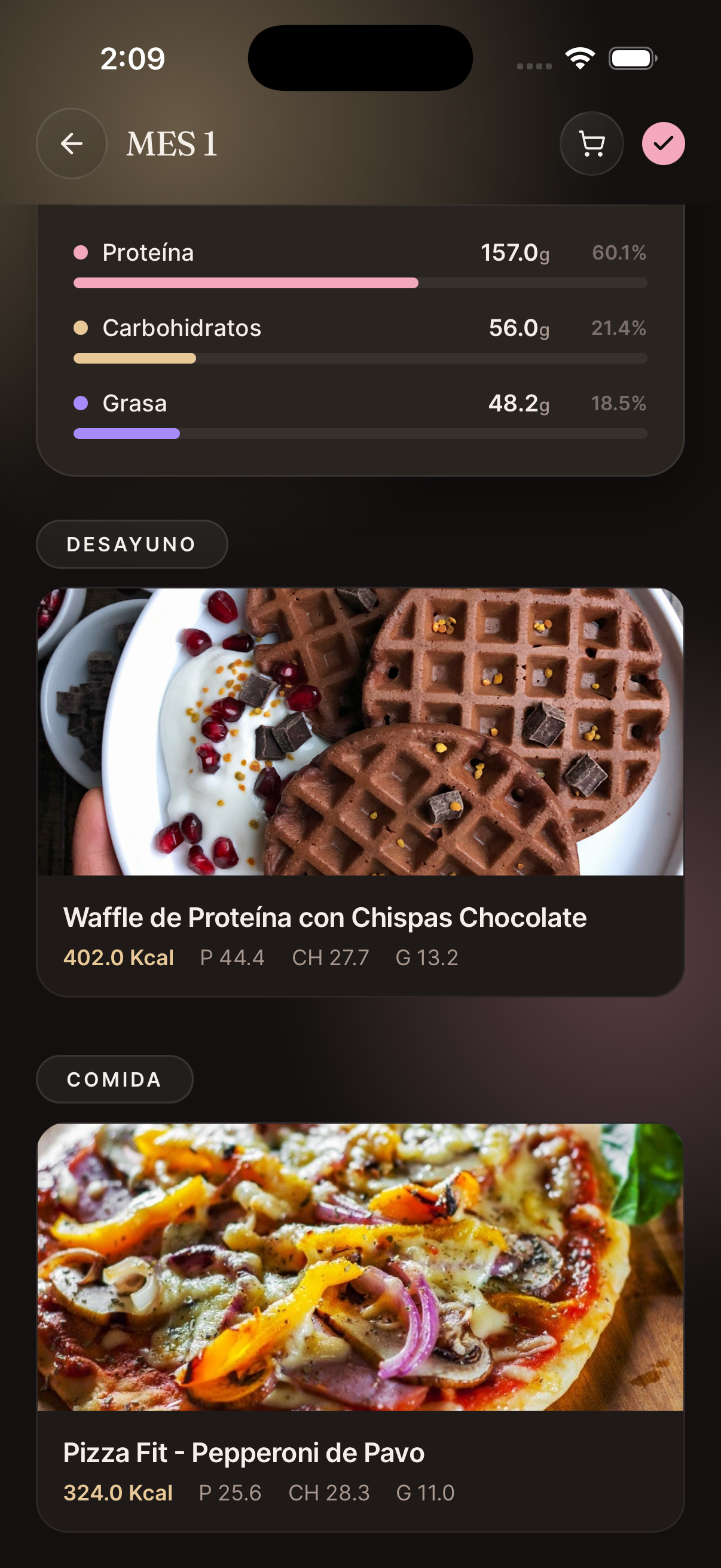 App FitForMe — Pantalla de entrenamiento